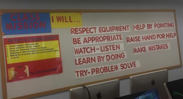 Mission Statement- I will:Be appropriate, Respect equipment, Learn by doing, Listen and watch, Problem solve and try, Raise h Mission Statement- I will:Be appropriate, Respect equipment, Learn by doing, Listen and watch, Problem solve and try, Raise h