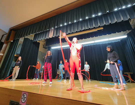  Chinese acrobat Li Liu on Morse Pond stage