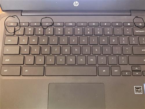 The Esc + Refresh + Power keys 