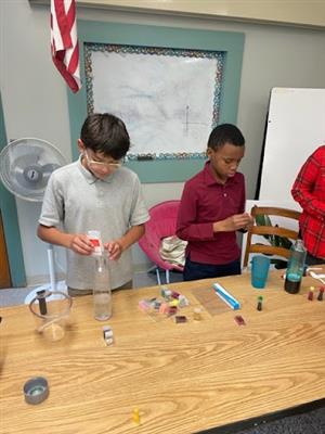 Students experimenting in a lab