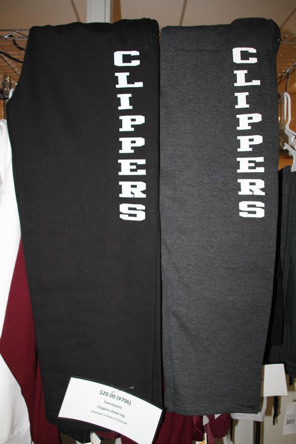 Sweatpants (Clippers down leg) Available in Black & Charcoal